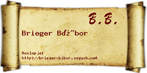 Brieger Bíbor névjegykártya